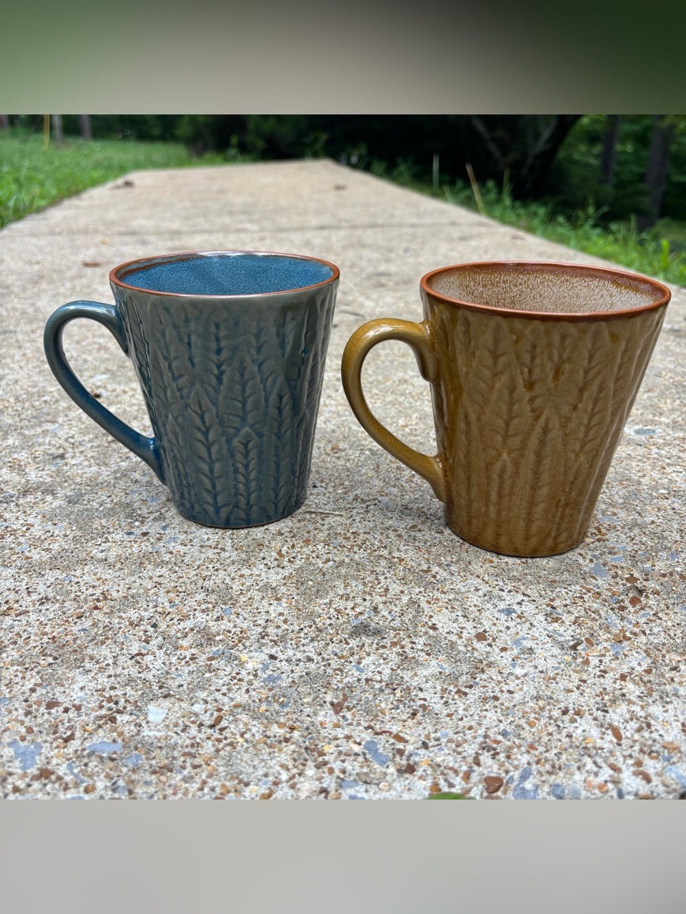 Unique Textured Ceramic Glazed Mugs